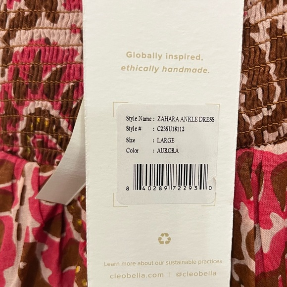 Cleobella Zahara NEW Ankle Dress Aurora Paisley Dress large Retail $268 - Picture 4 of 7